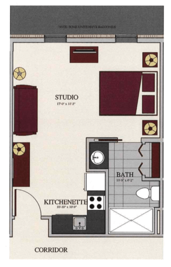 Highlands Floor Plan - Studio