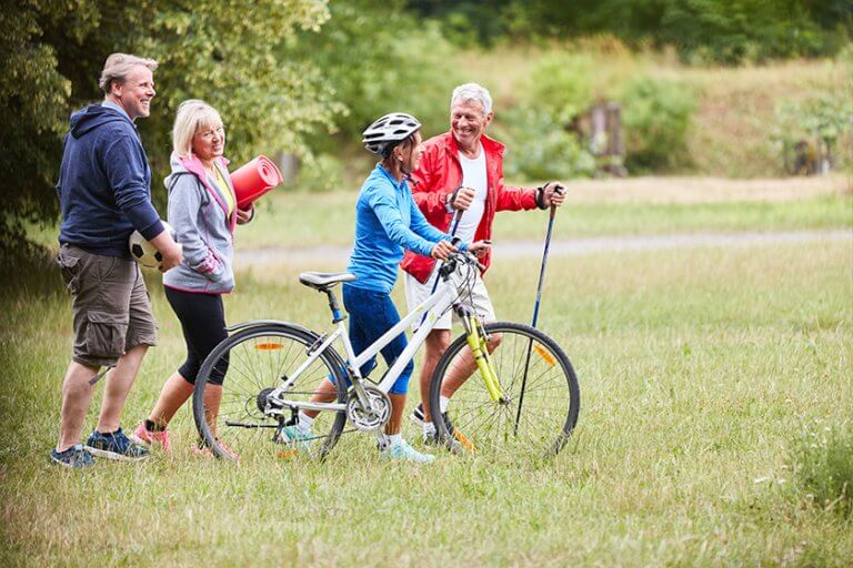 Vital group seniors doing sports