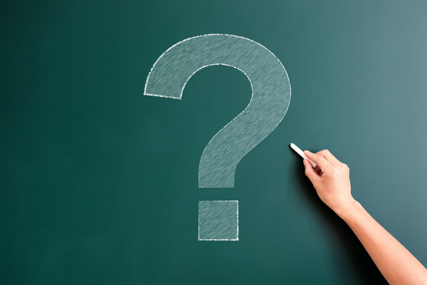 question mark drawed on blackboard