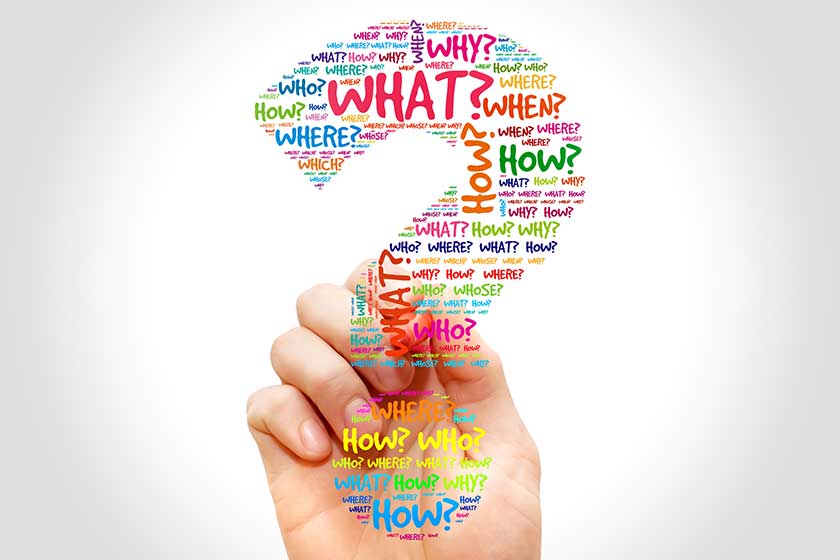 Question mark, Question word cloud, business concept