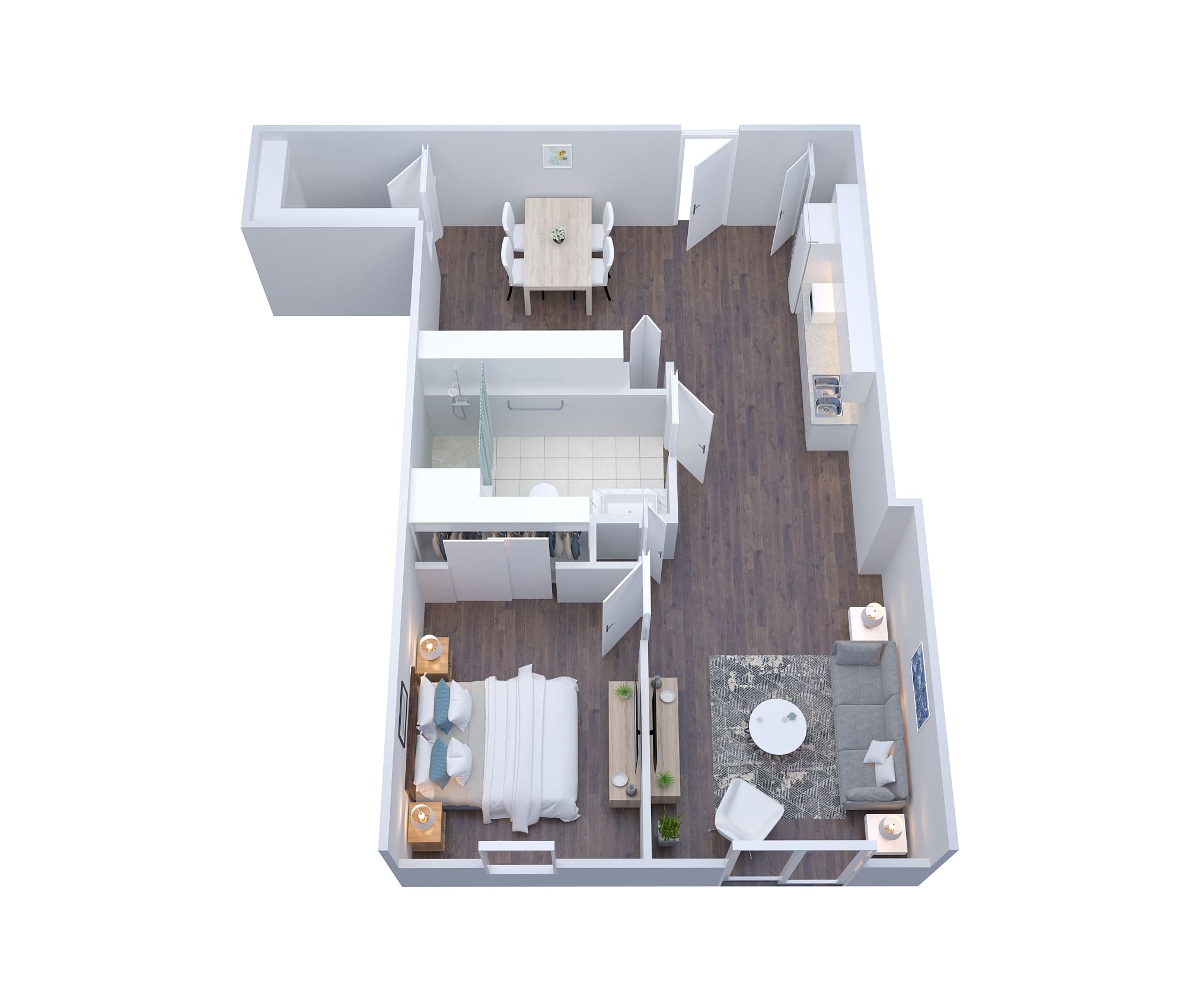 SHPP Baron One Bedroom One Bathroom - senior living floor plan