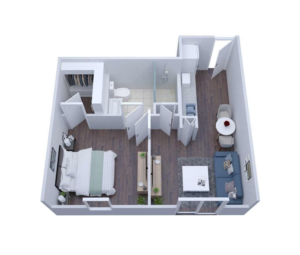 SHPP Camellia One Bedroom One Bathroom - senior living floor plan