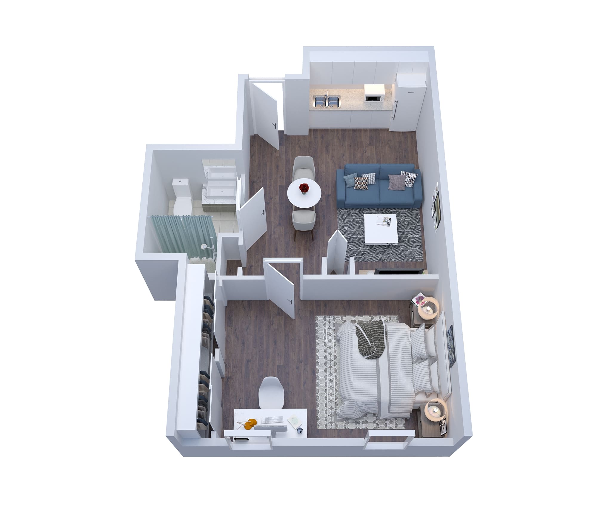 SHPP Harrison One Bedroom One Bathroom - senior living floor plan