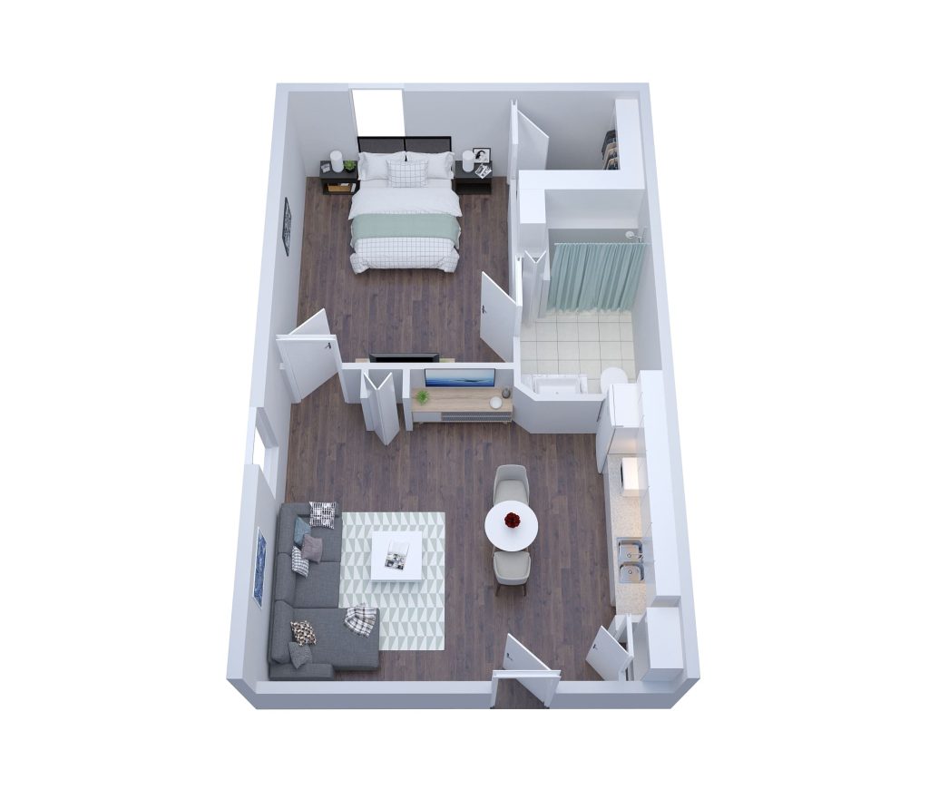 SHPP Lefleur One Bedroom One Bathroom - senior living floor plan