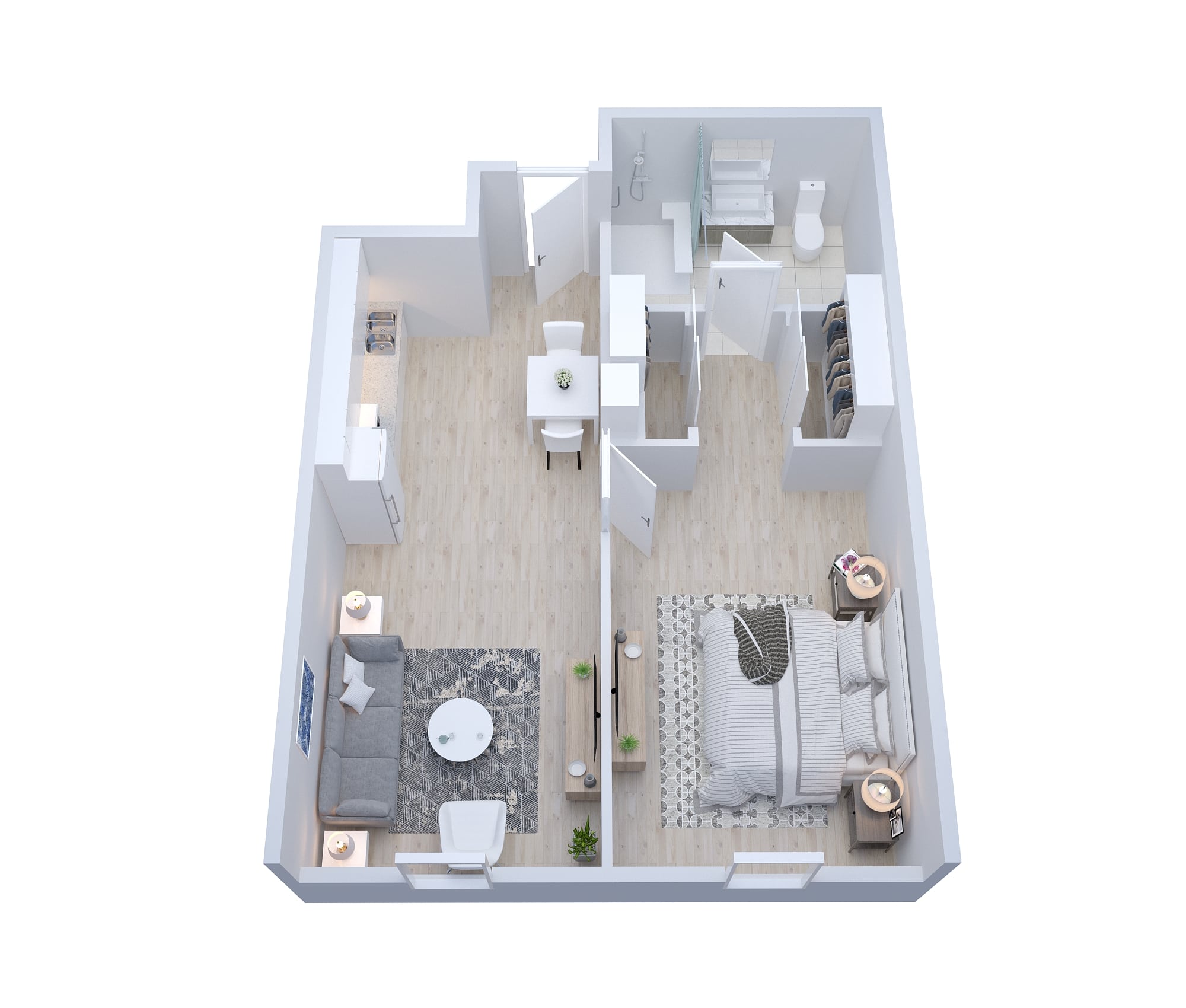 SHPP Magnolia Care Suite One Bathroom 640Sqft - senior living floor plan