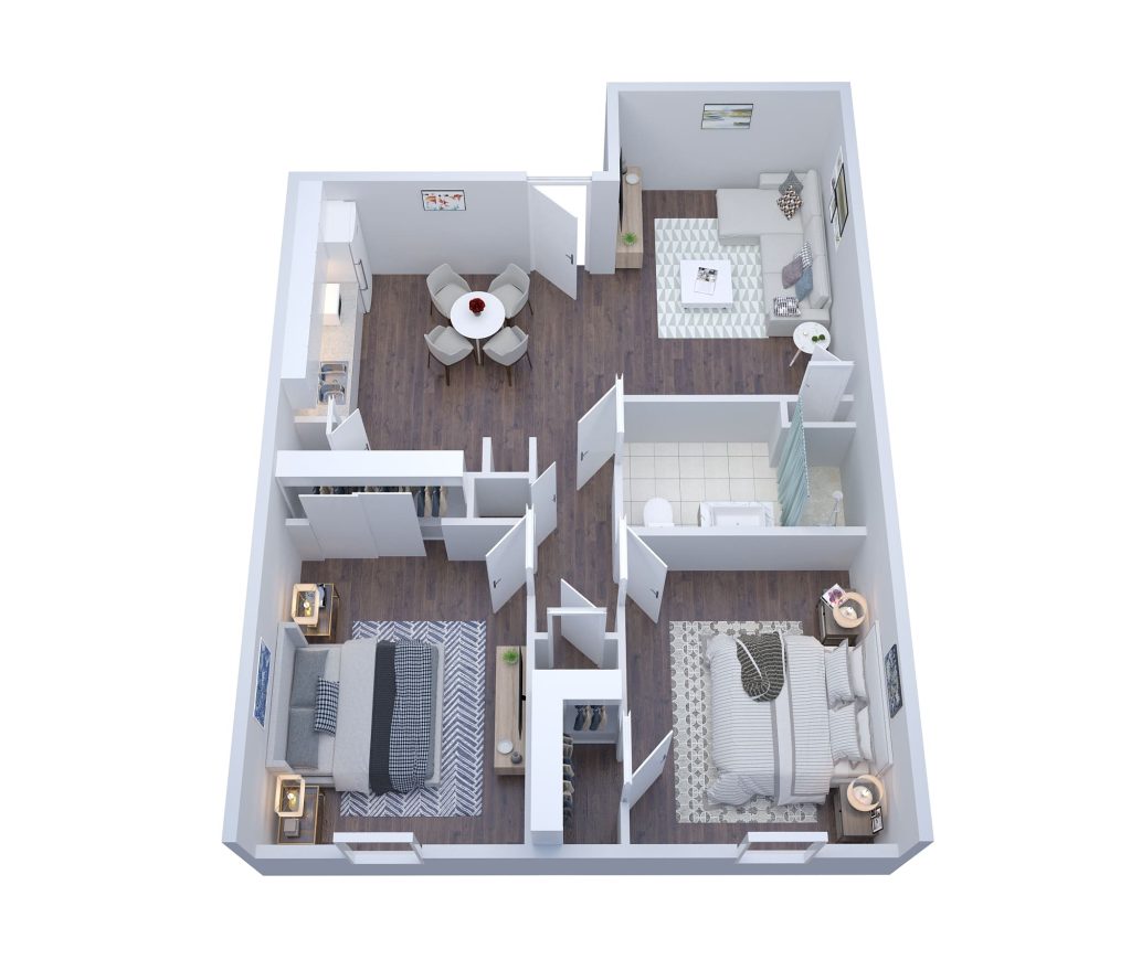 SHPP St. Tammany Two Bedroom One Bathroom - senior living floor plan