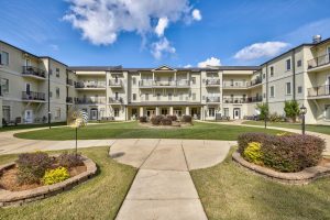A garden that available for senior living residents at SummerHouse Bay Cove apartments