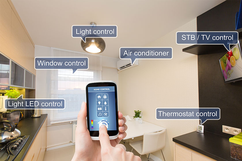 Remote home control system on a smart phone