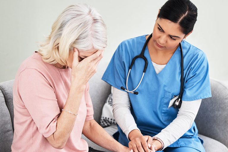 Well Get You Support You Need Get Female Nurse Comforting