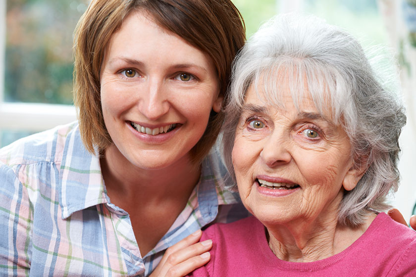 Portrait Of Senior Mother And Adult Daughter