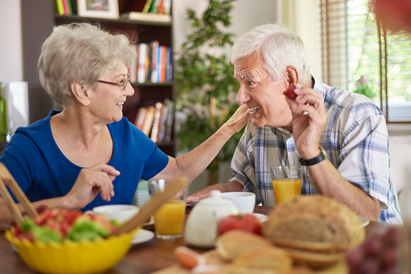 Senior couple having breakfast Senior couple having breakfast