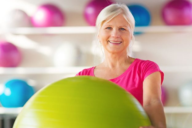 Senior woman at the gym