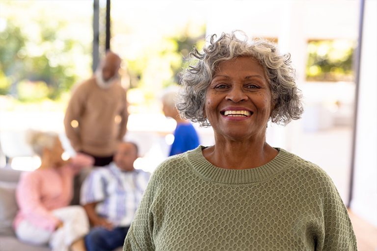 Portrait of smiling african american senior woman