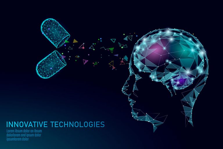 brain treatment low poly 3d render drug nootropic human ability stimulant smart mental health medicine