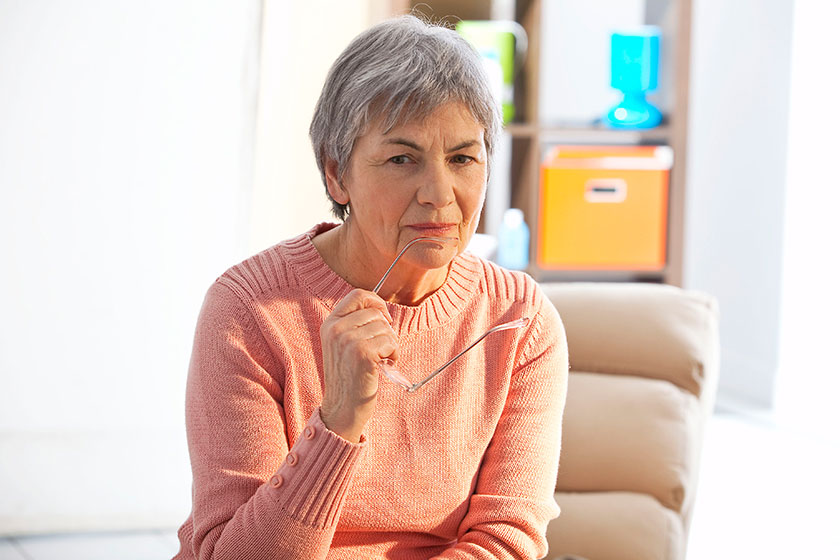 elderly person indoors