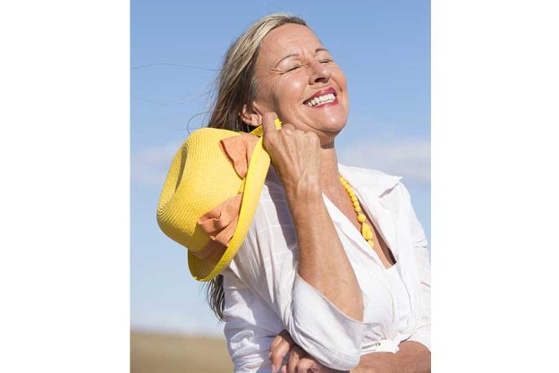 happy joyful senior woman summer portrait