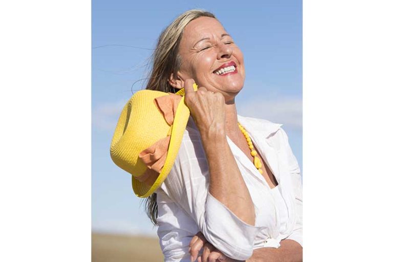 happy joyful senior woman summer portrait