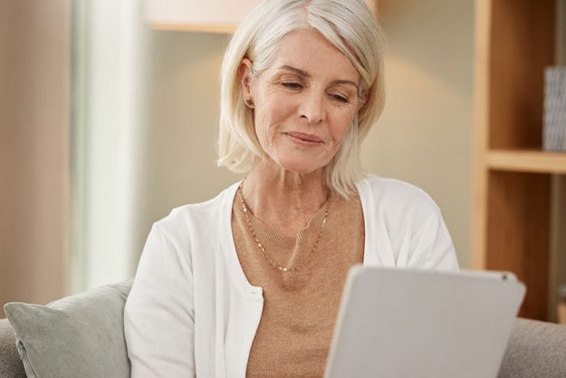 well theres something never knew mature woman using digital tablet