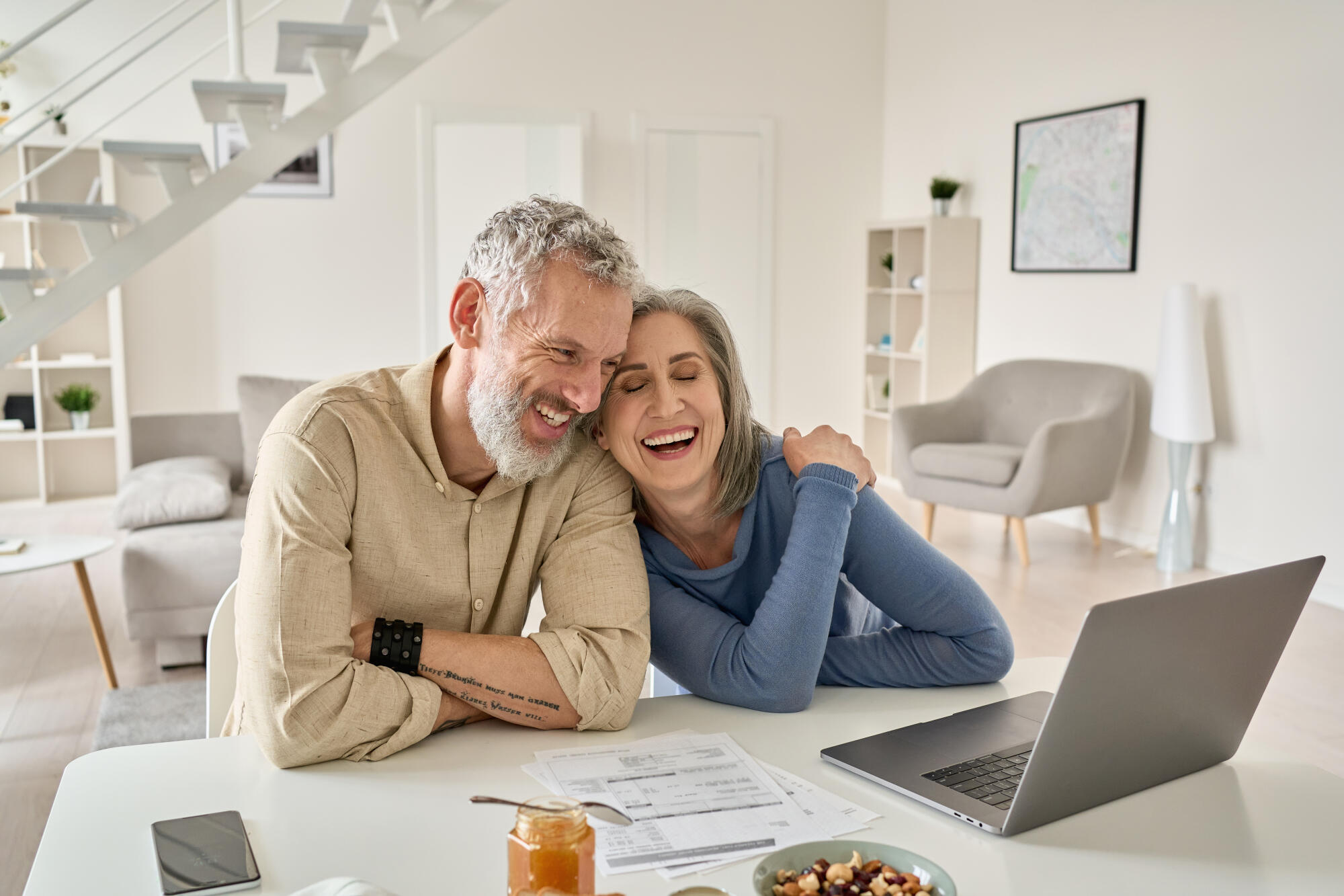 Happy,Mature,Older,Family,Couple,Laughing,,Bonding,Sitting,At,Home Happy,Mature,Older,Family,Couple,Laughing,,Bonding,Sitting,At,Home