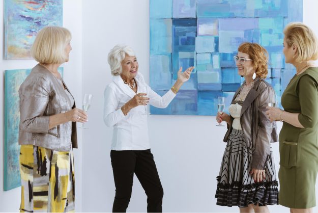 Active,Senior,Women,On,Painting,Opening,In,Museum Active,Senior,Women,On,Painting,Opening,In,Museum