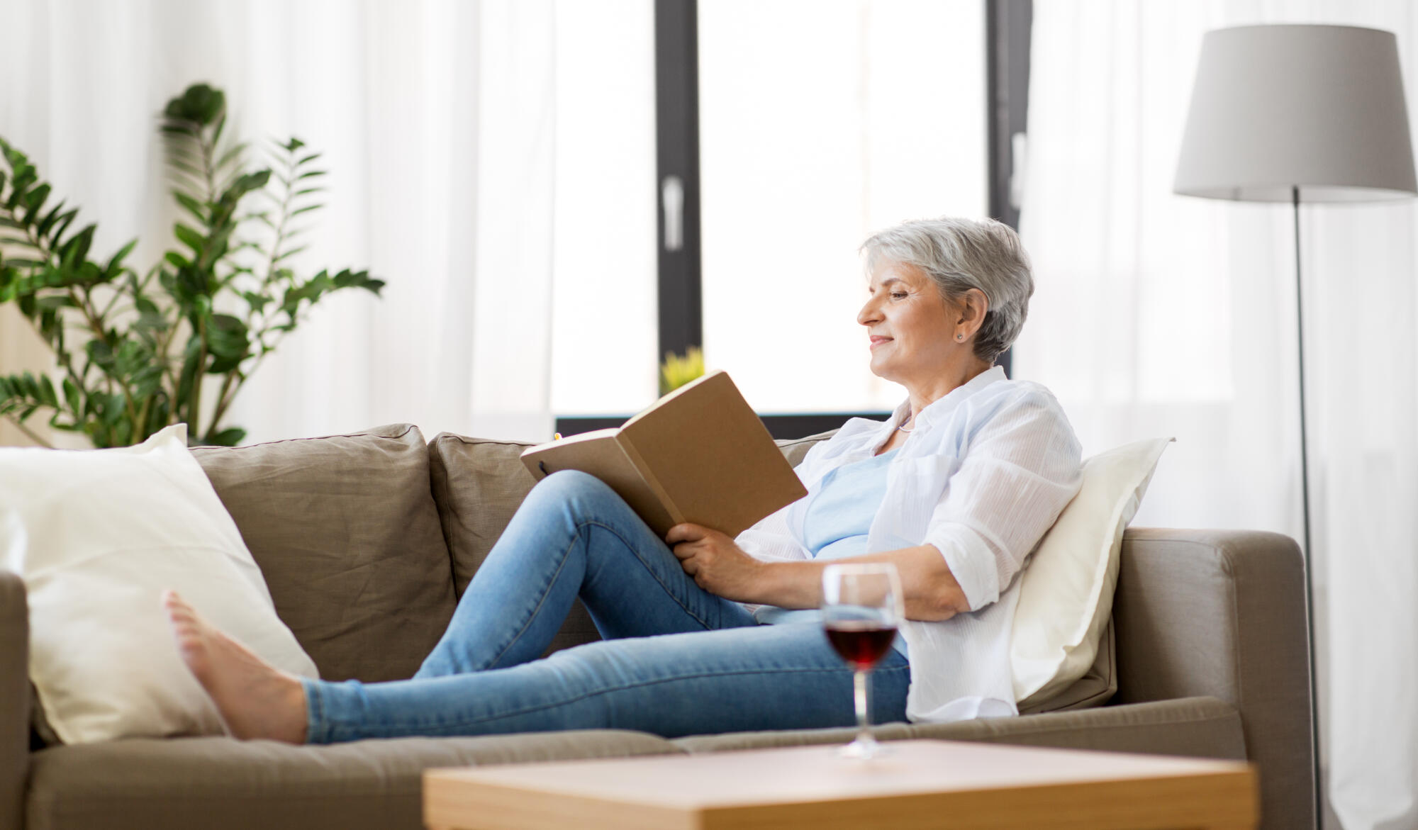 Age,,Leisure,And,People,Concept, ,Happy,Senior,Woman,Writing