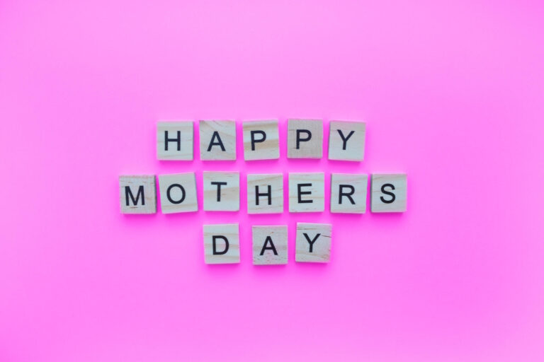 November 27, happy Mothers Day, minimalistic banner with the ins