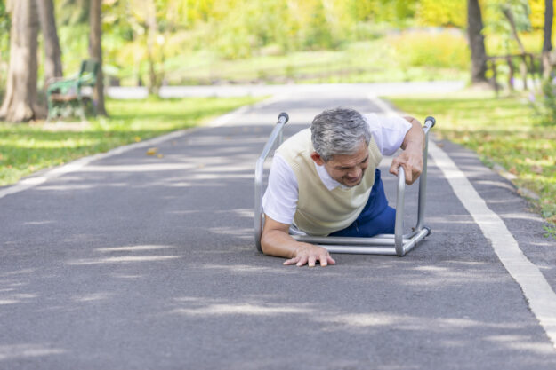 old man falling down on pathwa old man falling down on pathwa